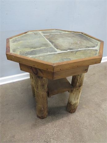 Rustic Octagonal Accent Table