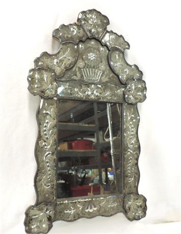 Vintage Venetian Style Engraved Mirror