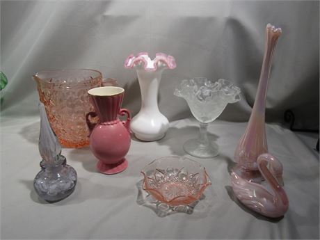 Vintage Fenton and Glassware Collection, 8 Piece