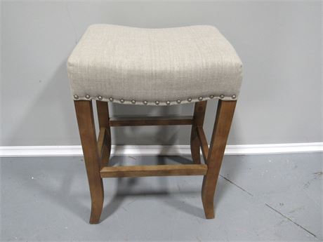 Upholstered Bar Stool with Nail-head Trim