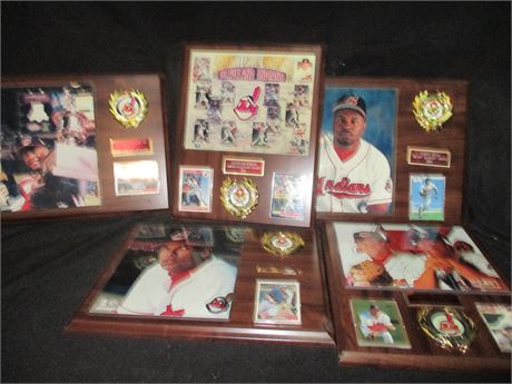 5 Piece Cleveland Indians Wall Plaques, Alomar, Bell, Justice and More !