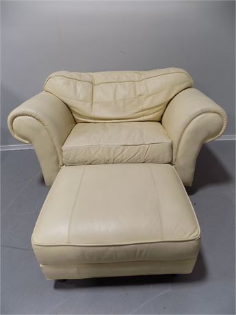 Arhaus Leather "Chair-and-Half"