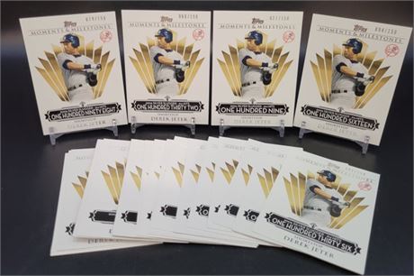 Derek Jeter Lot of Serial Numbered Commemorative Baseball Cards Yankees