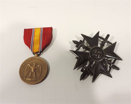 Spanish Cross Pin / National Defense Metal