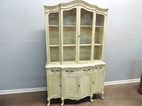 Vintage French Country Distressed China / Display Cabinet
