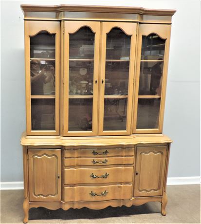 Vintage French Country Buffet / Hutch / China Cabinet