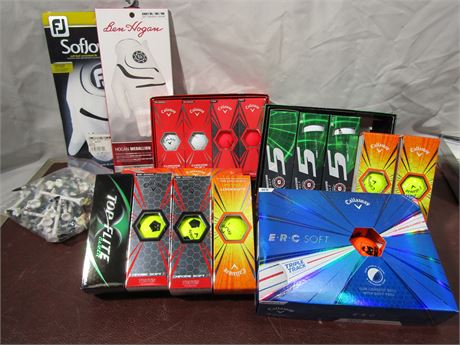 New Golf Balls, Gloves and Tees