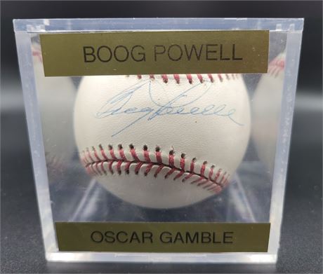 Boog Powell & Oscar Gamble Cleveland Indians Signed Officially Licensed Baseball