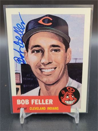 Bob Feller Cleveland Indians Autograph Card