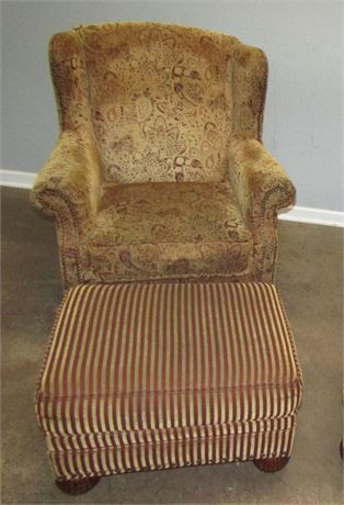 Norwalk Arm Chair and Striped Autumn Stool