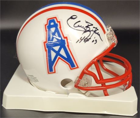 Elvin Bethea Houston Oilers Hand Signed Replica Mini Helmet HOF