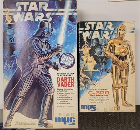 Star Wars Vintage Darth Vader C-P30 Model Kits with Original Boxes