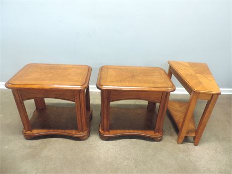Set of Solid Wood End Tables / Side Table