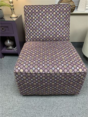 Polka Dot Upholstered Armless Slipper Chair