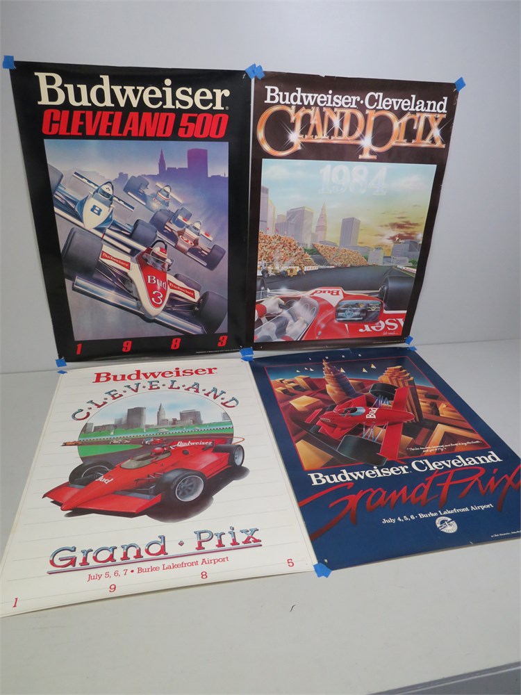1983-86 BUDWEISER Cleveland 500/Grand Prix Racing Posters - Transitional  Design Online Auctions