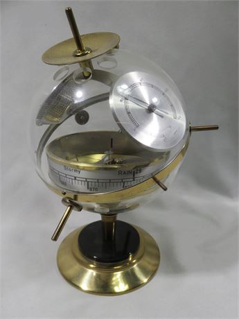 Vintage Mid-Century Sputnik Table Barometer Weather Station