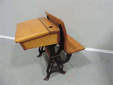 Antique Cast Iron / Wood Desk