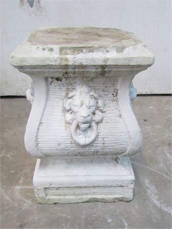Concrete Pedestal with Lion Heads