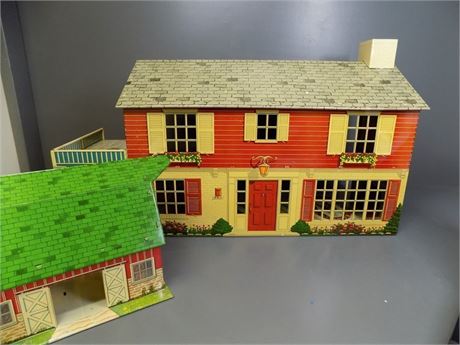 Vintage Marx Windows Tin Litho Dollhouse