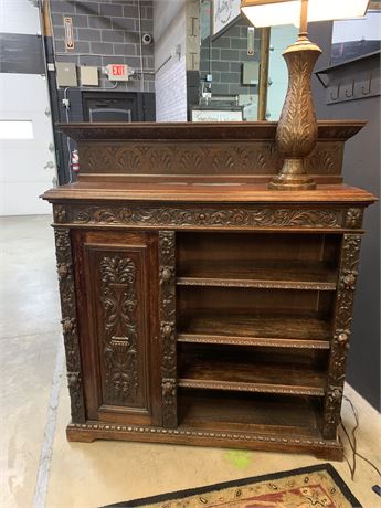 Antique French Renaissance Cabinet Carved 19th Century