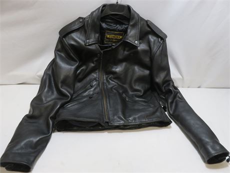 UNIK ULTRA Men's Leather Motorcycle Jacket - Size 40