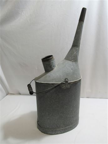 Vintage Galvanized Rail Road Oil Can