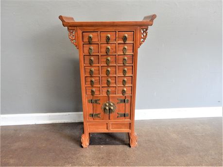 Apothecary Spice/Jewelry Cabinet with Asian Flair