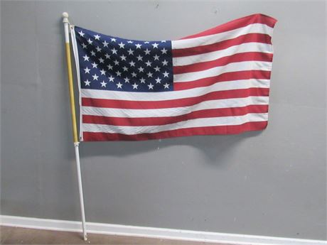 USA Flag with Pole