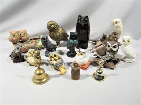 15 Piece Decorative Owl Figurine Lot