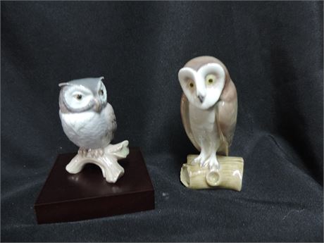 LLADRO Retired 'Barn Owl' / 'Lucky Owl' Figurines
