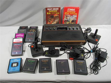 Vintage Atari Set CX-2600 with 15 games