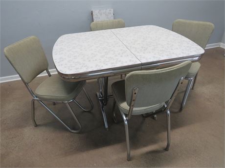 Mid-Century Atomic Starburst Formica Top Dining Table Set