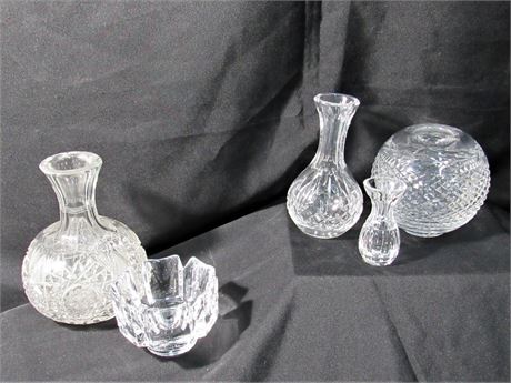 5 Piece Glass/Crystal Lot - including Waterford