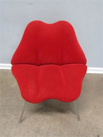 Modern Red Velvet "Lips" Chair