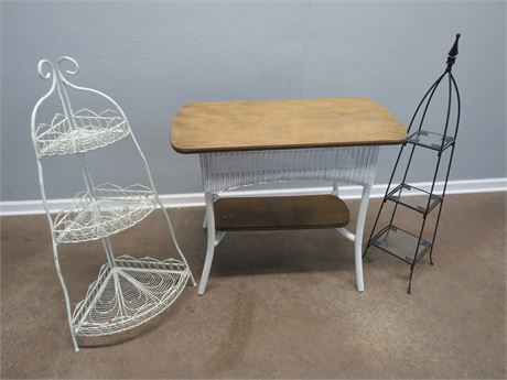 Wicker Table & Plant Stands