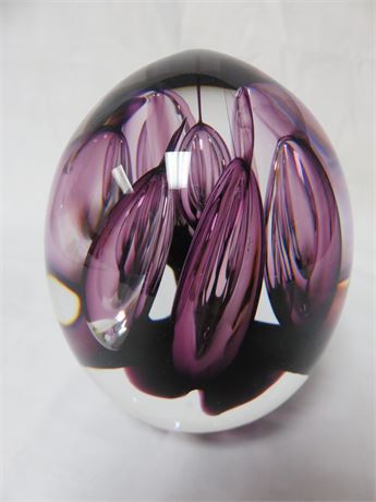 1987 Ahus Studio Art Glass Signed Paperweight