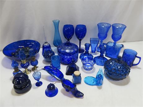 Cobalt Blue Glassware Lot