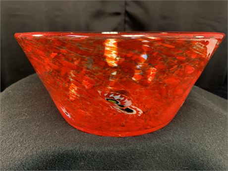 Murano Catching Red  Glass Bowl