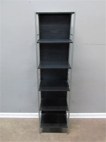 5-Tier Metal and Black Laminate Shelf