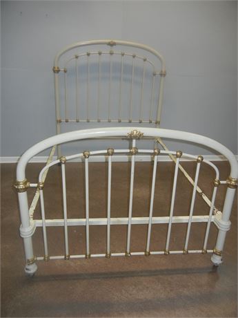 Antique Heavy Metal Bed Frame, Queen Size