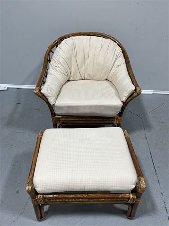Rattan Chair/Ottoman