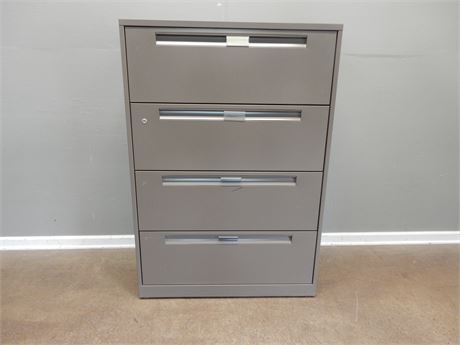 Steelcase Lateral Grey Four Drawer Filing Cabinet