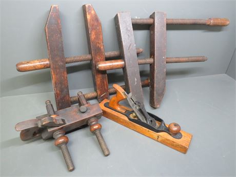 Primitive Woodworking Clamps & Planers