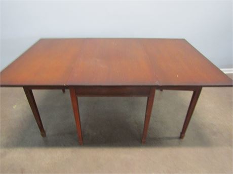 Drexel Profile Drop-Leaf Dining Table, Mid-Century Solid Wood Styling