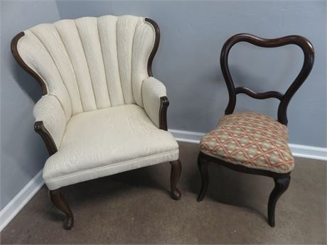 Rolled Back Arm Chair & Side Chair