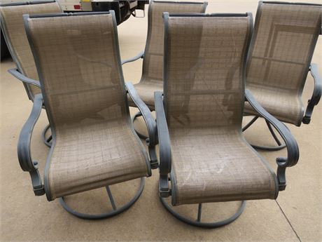 5 Aluminum Patio Swivel Chairs