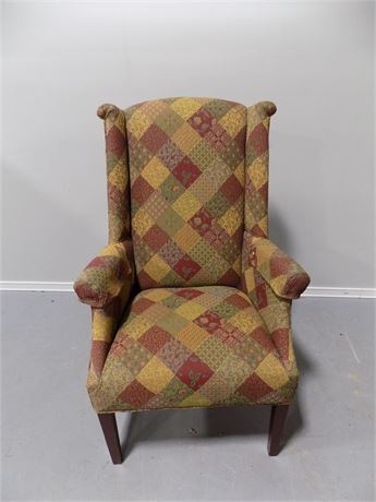 Vintage Wingback Upholstered Chair