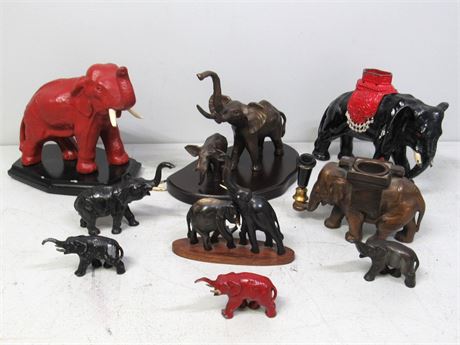 Decorative Elephant Lot - 9 Piece Collectible Elephant Lot