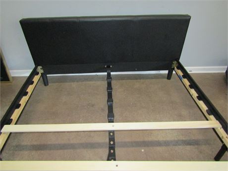 Black Queen Size Bed Frame, with Supports