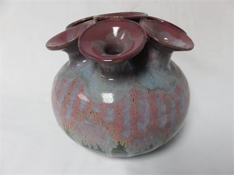 Artisan Pottery Drip Glaze Boquet Vase